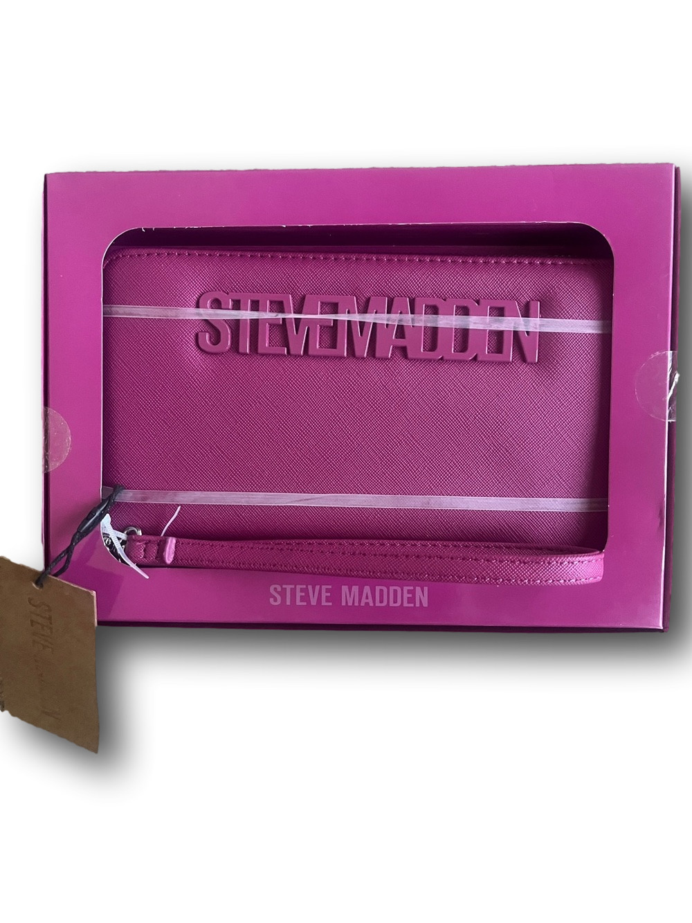 Steve Madden Dark Fuchsia Zip Around Wristlet Wallet in Gift Box - Picture 1 of 3